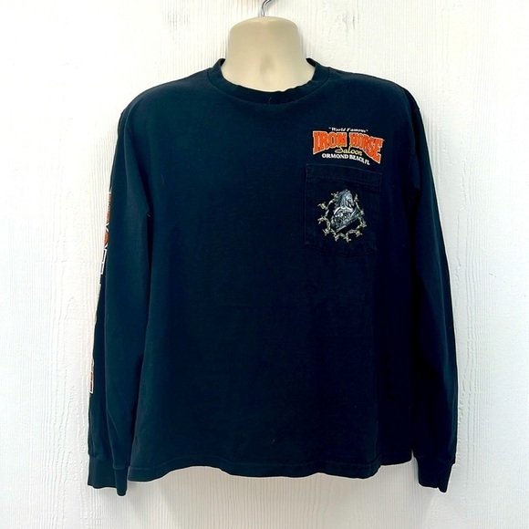 Jensen - 2006 Bike Week Iron Horse American Gothic Skeletons Long Sleeve T SZ L - Picture 1 of 11